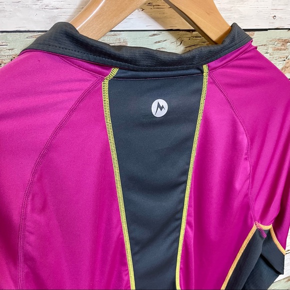 Women’s Marmot Quarter Zip Fuchshia Pullover Long Sleeve Base Layer Size XL - Picture 10 of 11